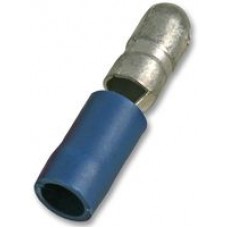 Insulated Blue 16 Amp 4 mm Male Bullet Crimp Terminal 